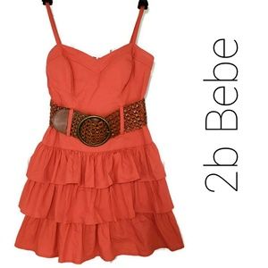 2b Bebe Cute Dress Salmon Color XS